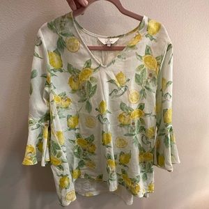 🍋 LaRoque linen lemon top, one size